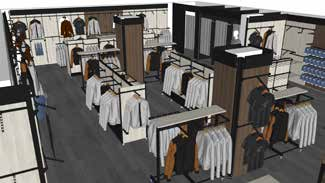 Vue 3D magasin textile