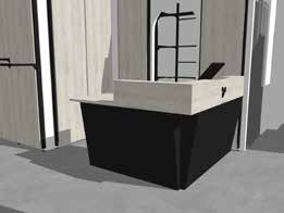 Caisse comptoir en L modélisation 3D