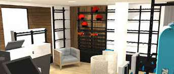 Vue 3D espace casques et textiles